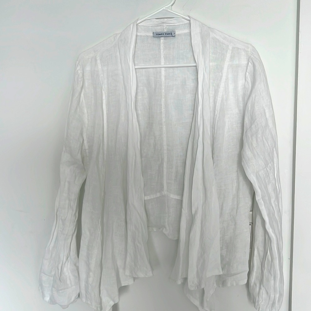 White lightweight linen/cotton jacket, size Lg.